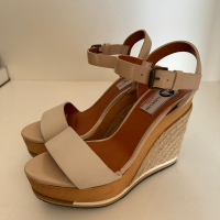 Sandália Anabela Lanvin Couro Bicolor-36