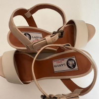Sandália Anabela Lanvin Couro Bicolor-36