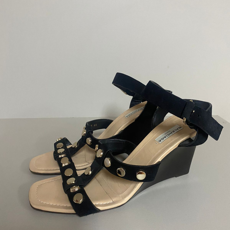 Sandália Balenciaga Preta Taxas-38 Sandália Balenciaga Preta Taxas-38