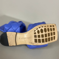 Sandália Bottega Veneta Intrecciato Weave Leather Slides Azul - 36