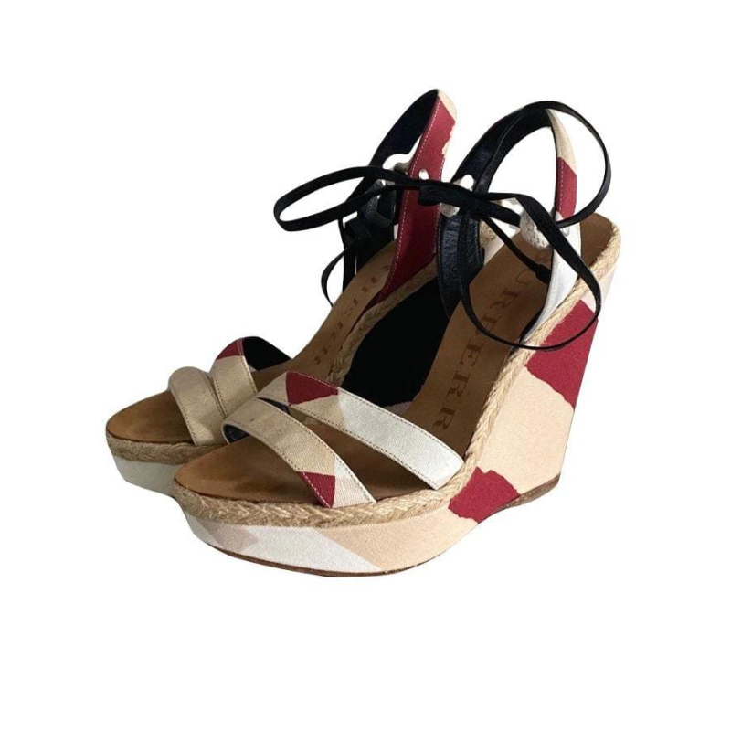 Sandália Burberry Anabela Tecido - 36 Sandália Burberry Anabela Tecido - 36