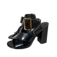 Sandália Burberry Couro Box Preto-35