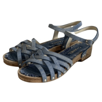 Sandália Chanel 2018 Cross Strap Wood Ankle Strap Slingback