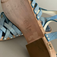 Sandália Chanel 2018 Cross Strap Wood Ankle Strap Slingback