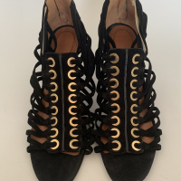 Sandália Givenchy Suede Preta Tiras