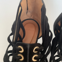 Sandália Givenchy Suede Preta Tiras