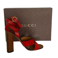 Sandália Gucci Heel Lifford Maori Vermelha