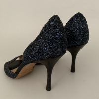 Peep Toe Jimmy Choo Purpurina Azul - 37