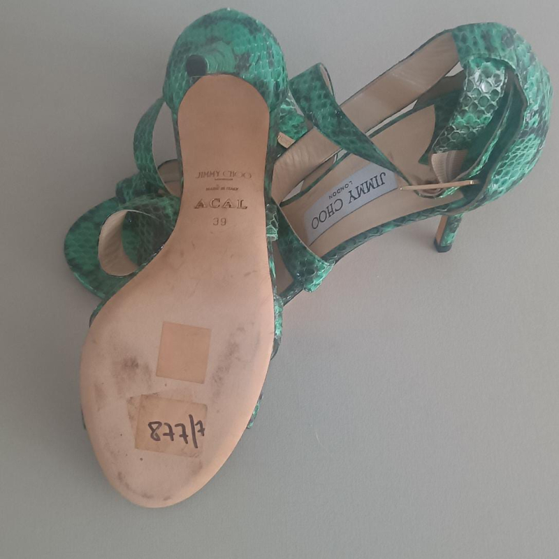 Sandália Jimmy Choo Python Verde - 37