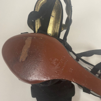 Sandália Lanvin Suede Preto - Salto Acrílico-37