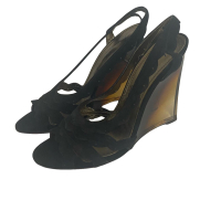 Sandália Lanvin Suede Preto - Salto Acrílico-37