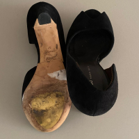 Peep Toe Hugo Boss Suede Preto-36