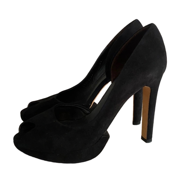 Peep Toe Hugo Boss Suede Preto-36