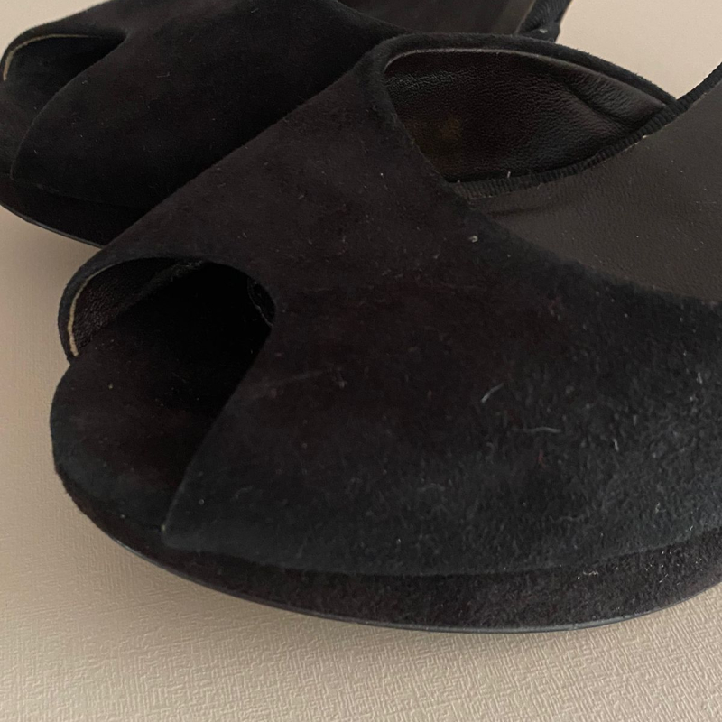 Peep Toe Hugo Boss Suede Preto-36