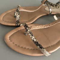 Sandália Rasteira Alexandre Birman Python Bege - 36