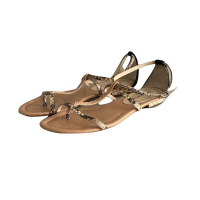 Sandália Rasteira Alexandre Birman Python Bege - 36