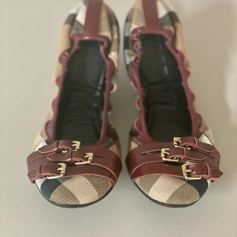 Sapatilha Burberry Falcony House Check Vinho