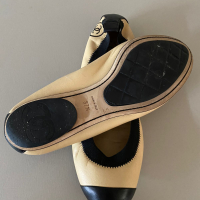Sapatilha Chanel Couro Bege-35