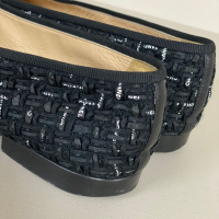 Sapatilha Chanel Embellished Cap Toe CC Preta - 38