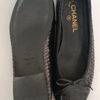 Sapatilha Chanel Preta Pele de Cobra 39
