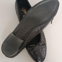 Sapatilha Chanel Preta Pele de Cobra 39