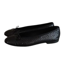 Sapatilha Chanel Preta Pele de Cobra 39