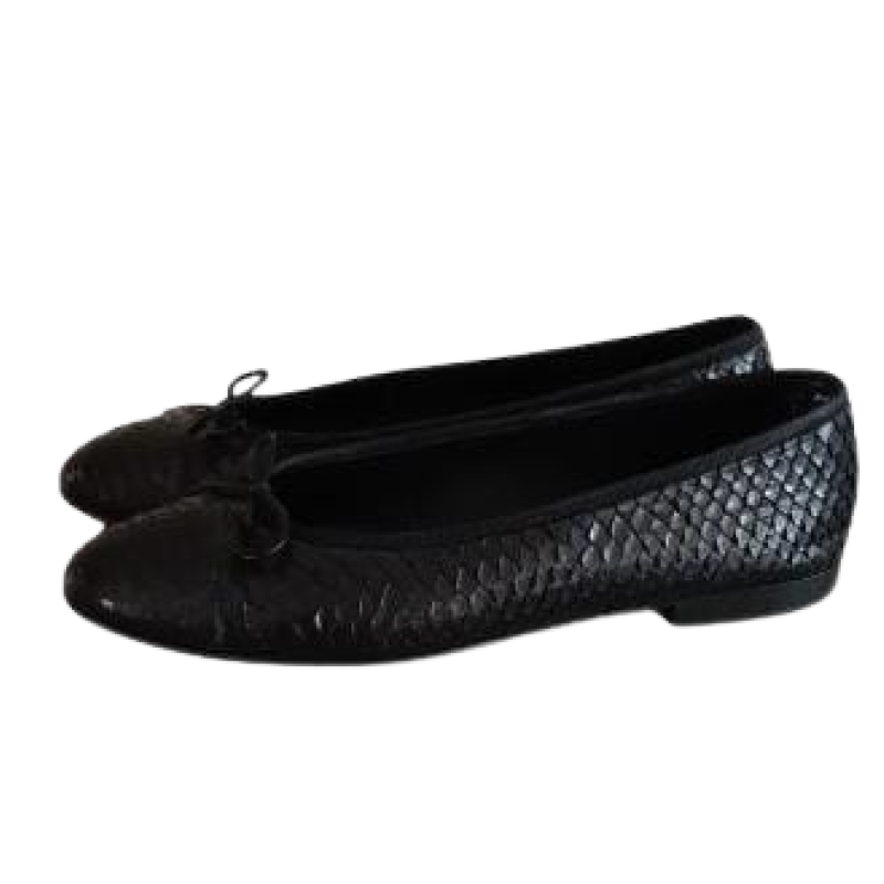 Sapatilha Chanel Preta Pele de Cobra 39 Sapatilha Chanel Preta Pele de Cobra 39