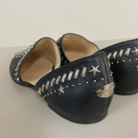 Sapatilha Jimmy Choo Leather Cutout Accent D'Orsay - 38