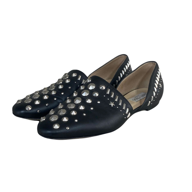 Sapatilha Jimmy Choo Leather Cutout Accent D'Orsay - 38