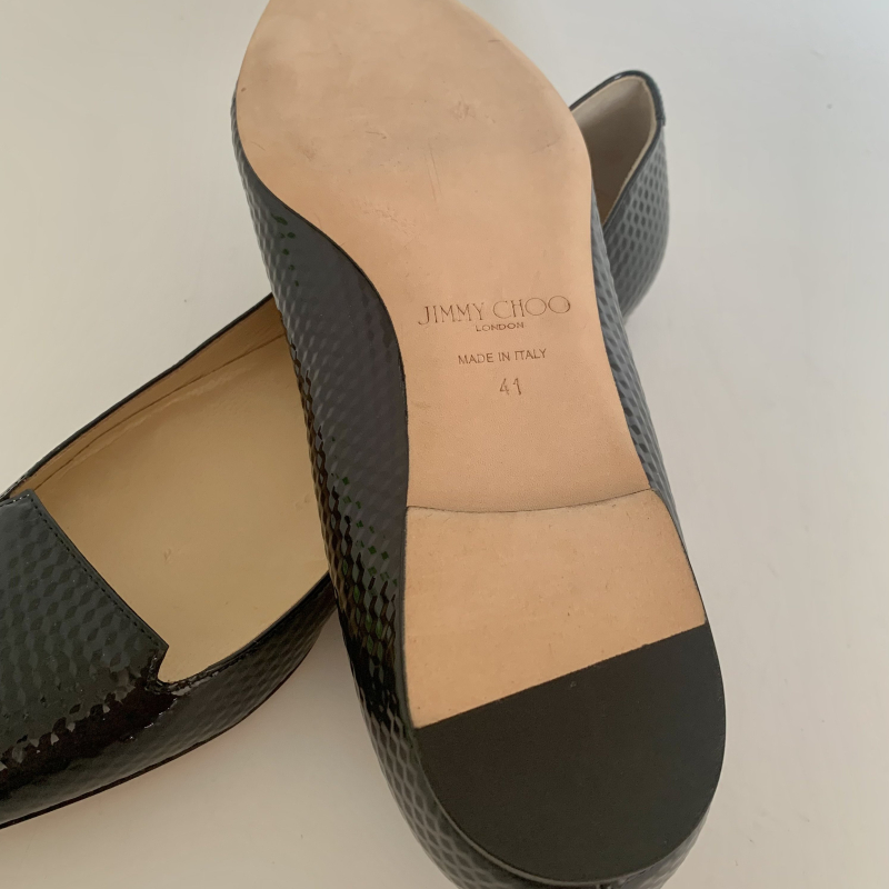 Sapatilha Jimmy Choo couro Verniz Azul Marinho - Nunca usada Sapatilha Jimmy Choo couro Verniz Azul Marinho - Nunca usada
