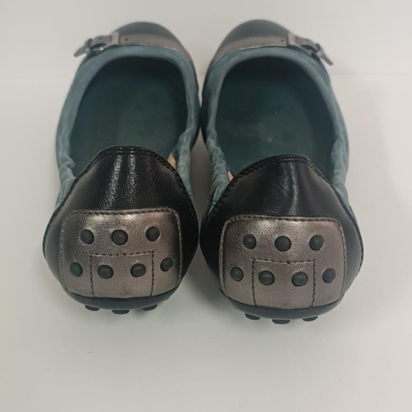 Sapatilha Tod's Suede Verde Cap Toe Couro preto - Nunca Usada 38