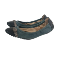 Sapatilha Tod's Suede Verde Cap Toe Couro preto - Nunca Usada 38