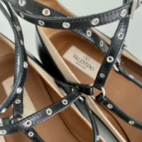 Sapatilha Valentino Ballerinas Couro Preto