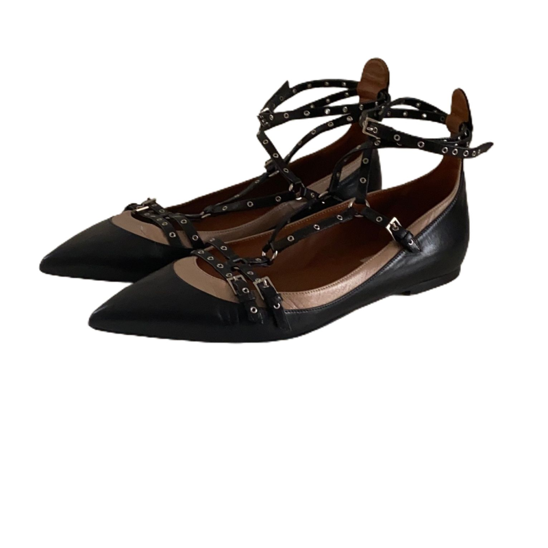 Sapatilha Valentino Ballerinas Couro Preto