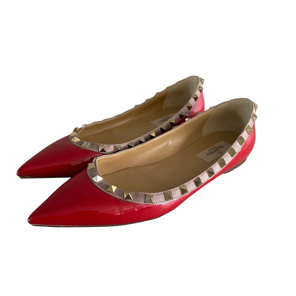 Sapatilha Valentino Rockstud Verniz Vermelha-37