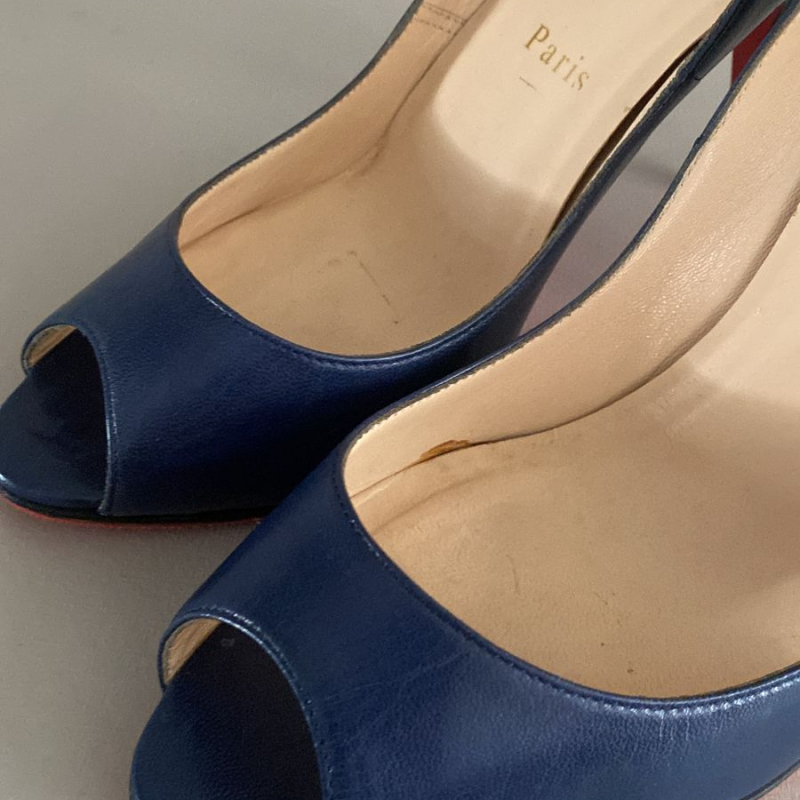 Peep Toe Christian Louboutin Azul-35