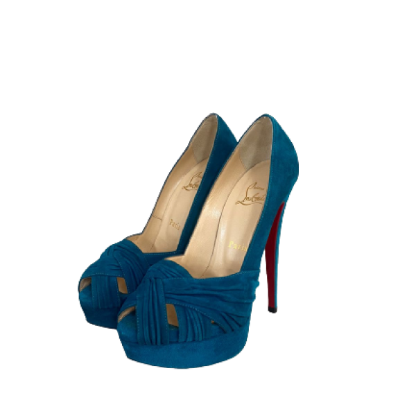 Scarpin Christian Louboutin Suede Verde-34
