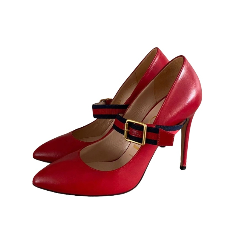 Sapato Gucci Sylvie Couro Vermelho-35