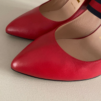 Sapato Gucci Sylvie Couro Vermelho-35