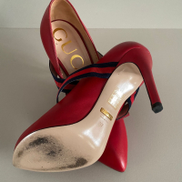 Sapato Gucci Sylvie Couro Vermelho-35
