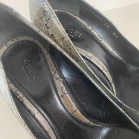 Sapato Gucci peep toe canvas monograma - 36