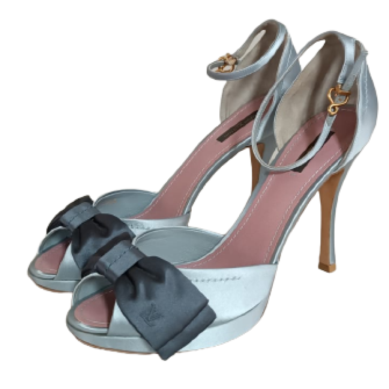 Sapato Louis Vuitton Cetim Azul 39 Sapato Louis Vuitton Cetim Azul 39