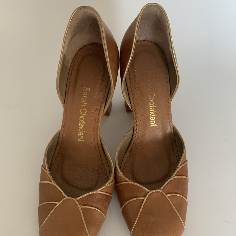 Sapato Pump Sarah Chofakiani Couro Caramelo Sapato Pump Sarah Chofakiani Couro Caramelo