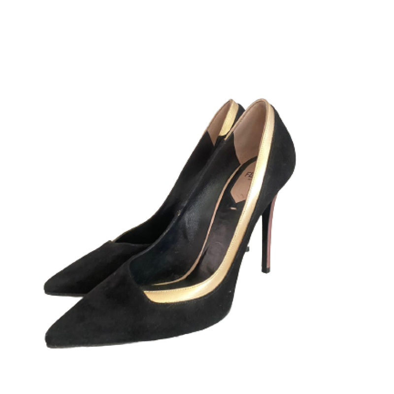 Scarpin Fendi Preto Suede-35 Scarpin Fendi Preto Suede-35