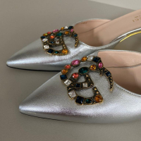 Scarpin Gucci Prata Pedraria-37