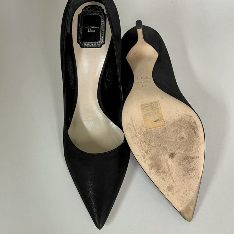 Scarpin Christian Dior Cetim Preto Scarpin Christian Dior Cetim Preto