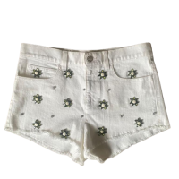 Shorts Gucci Jeans Branco Pedraria-40