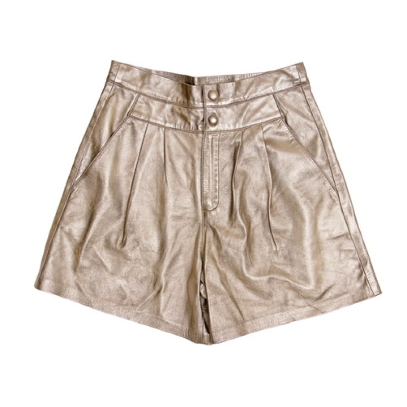 Shorts Wewe Couro Dourado Shorts Wewe Couro Dourado