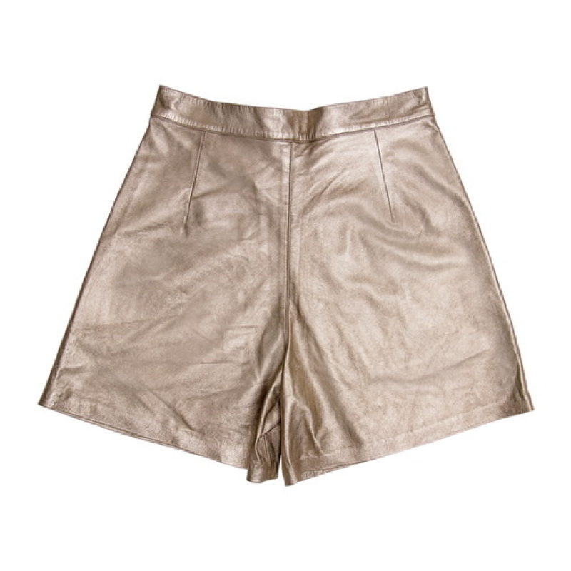 Shorts Wewe Couro Dourado Shorts Wewe Couro Dourado