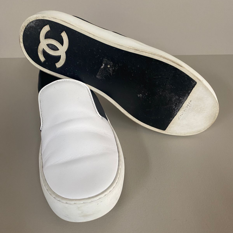 Tênis Slip On Chanel Bicolor-35 Tênis Slip On Chanel Bicolor-35